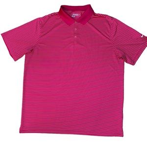 Nike Men’s XXL Pink Short Sleeve Golf Tour Performance Dri-Fit Polo Arm‎ Logo
